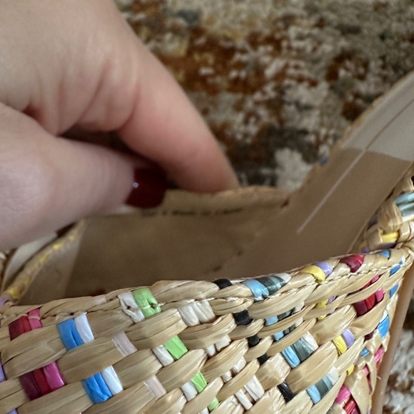 Dolce Vita Paulos Platform Sandal in Pastel Multi Raffia Size 8 - Picture 6 of 7